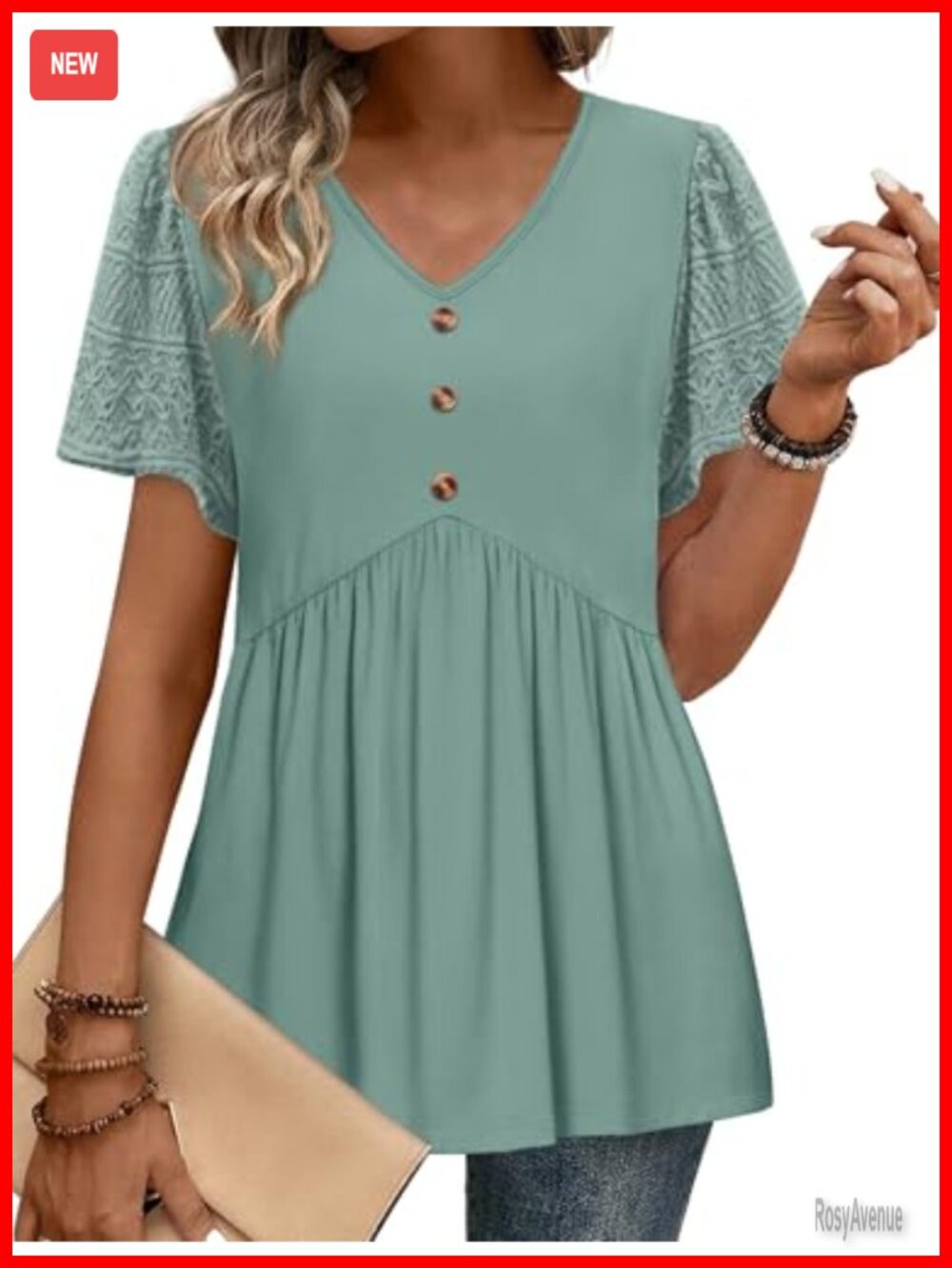 Womens Babydoll Peplum Tunic Top Lace Short Sleeve Button Down V Neck Blouse